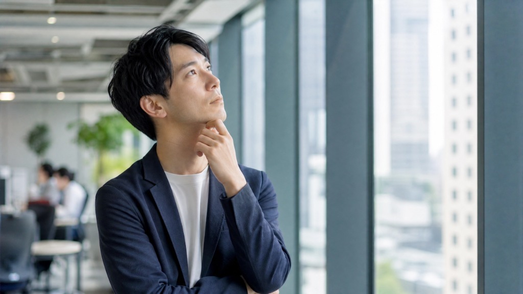 問いを立てる力の育成 考え込むビジネスパーソン